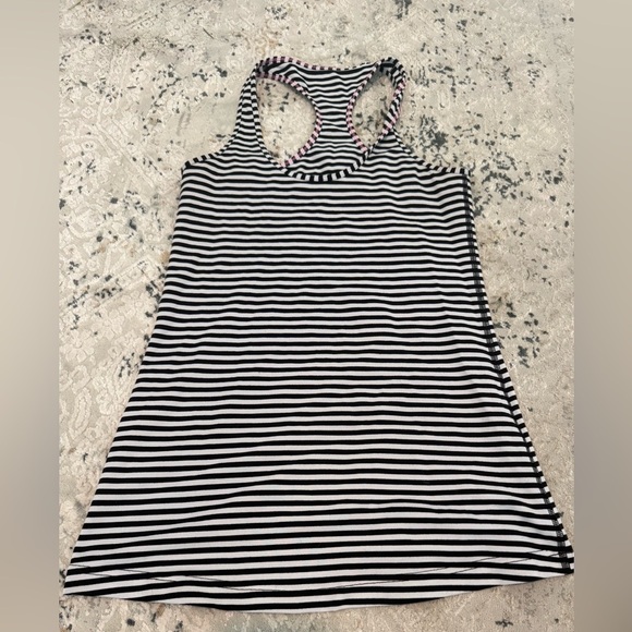 lululemon athletica Tops - Lululemon Cool Racerback Narrow Bold Stripe Black Angel Wing